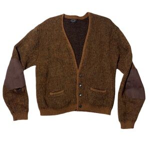 Puritan Brown Cardigan Sweater with Classic Knit Design